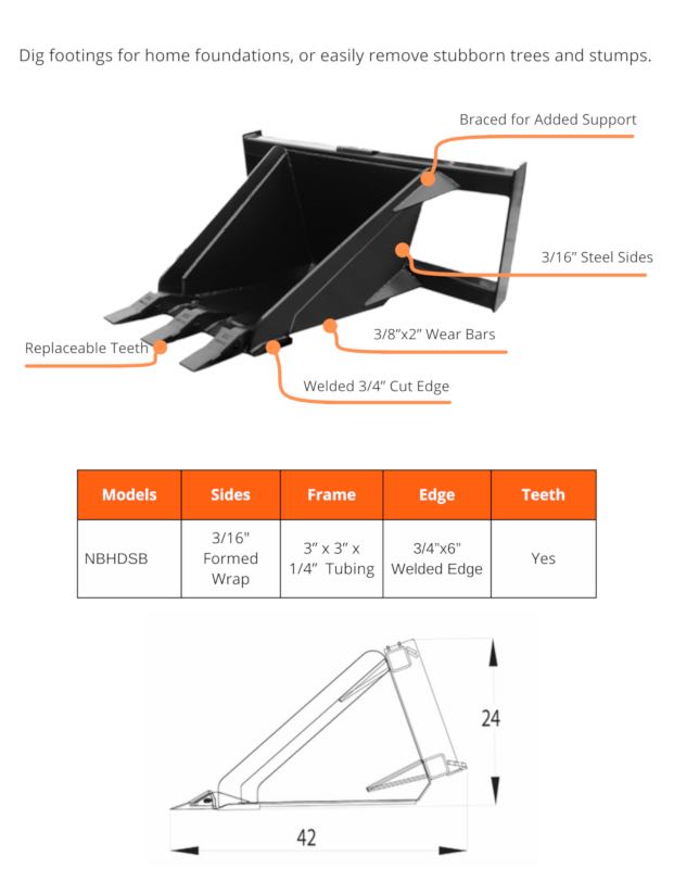 Heavy Duty Stump Bucket