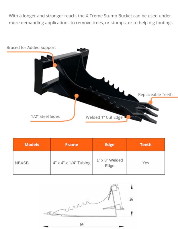 X-Treme Duty Stump Bucket