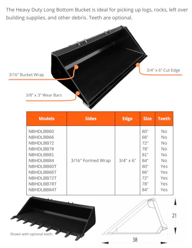 Heavy Duty Long Bottom Bucket