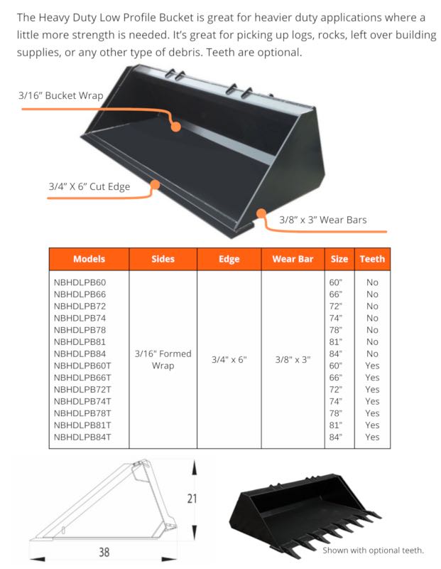 Heavy Duty Low Profile Bucket
