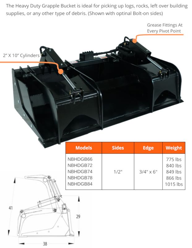 Heavy-Duty Grapple Bucket