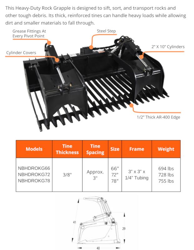 Heavy Duty Rock Grapple