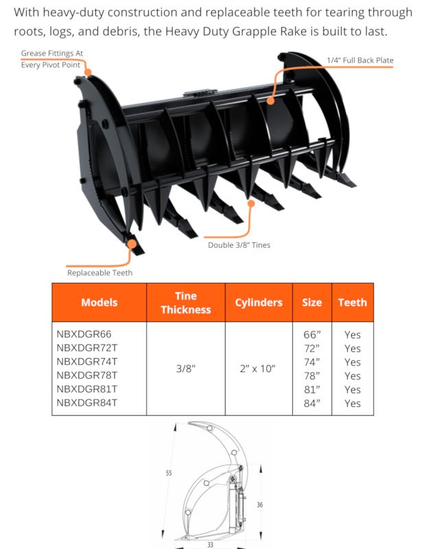 Heavy Duty Grapple Rake